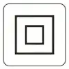 A black and white geometric icon featuring nested squares, commonly used in digital interfaces and design projects to represent settings, options, or navigation elements.