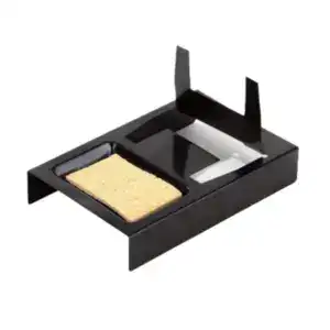 Portable sandwich maker with non-stick surface and removable tray for easy cleaning.