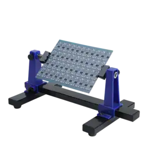 High-precision circuit board clamp used for secure positioning during electronic testing, soldering, and assembly processes. Ideal for technicians and engineers working with circuit boards.