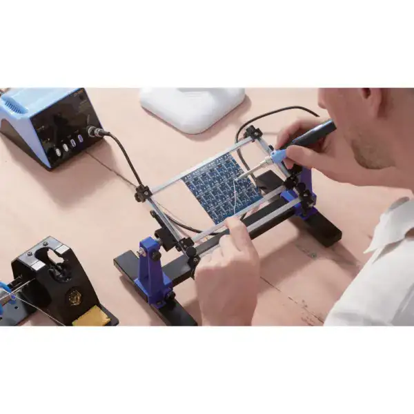 High-quality PCB board holder for secure positioning during soldering, assembly, and testing. Ideal for electronics professionals and hobbyists working on PCB projects.