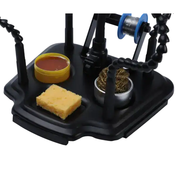 High-quality LED soldering magnifier station for precise electronics work and soldering tasks. Features adjustable magnification, bright LED lighting, and ergonomic design for professional use.