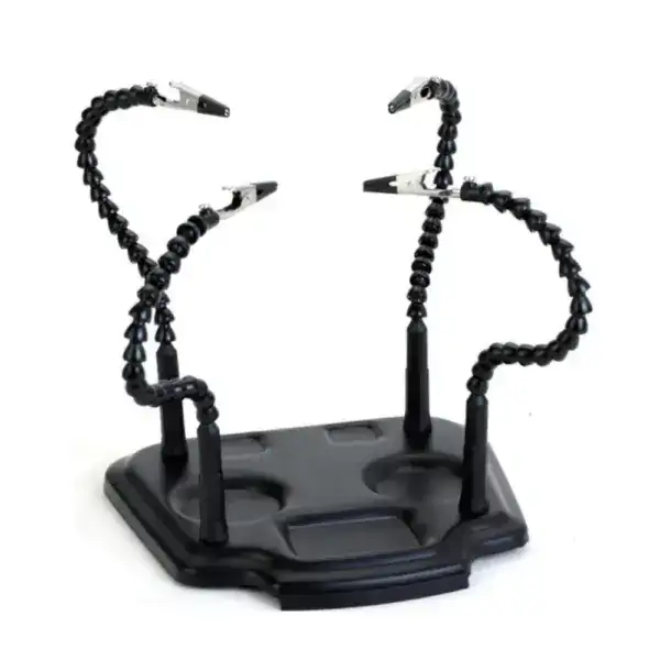High-quality soldering helping hand with adjustable arms and alligator clips for precise electronic work.