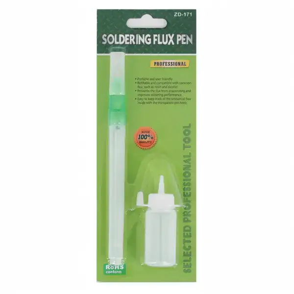 Professional soldering flux pen ideal for electronics, DIY projects, and circuit board repairs, ensuring precise application and strong solder joints.