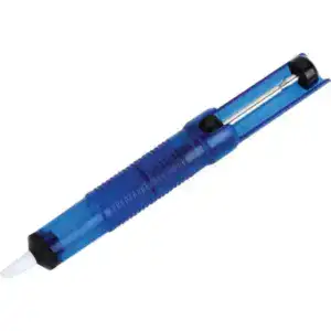Microblading pen for eyebrow tattooing, permanent makeup, and cosmetic tattooing procedures. Precision tool with a blue handle, designed for professional use in beauty salons and cosmetic clinics.
