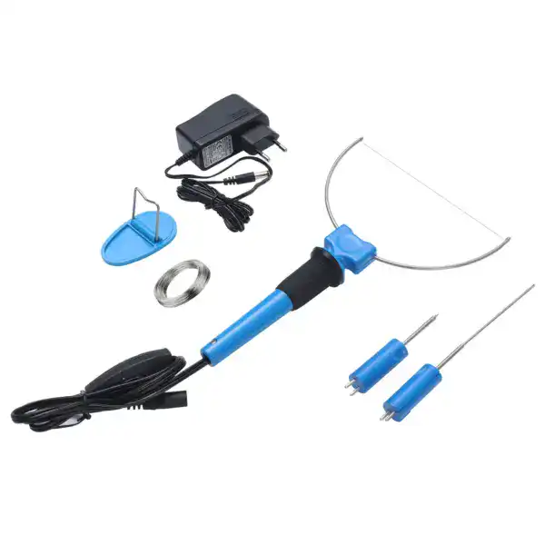 High-quality hot wire foam cutter with adjustable temperature control, power supply, and replacement wires for precise foam cutting and shaping.