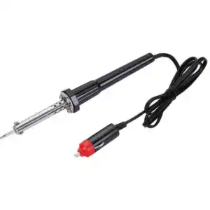 High heat soldering iron with adjustable temperature control, ideal for precise soldering tasks in electronics and circuit board assembly.