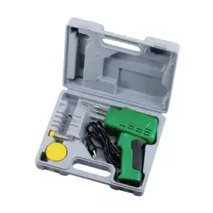 Portable 100W soldering gun with accessories in storage case.