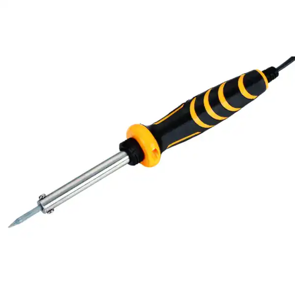 High-quality 60W soldering iron with ergonomic handle and adjustable temperature control for precise electronic soldering tasks. Ideal for circuit board assembly, repairs, and hobbyist use.