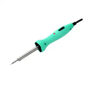 Soldering iron with adjustable temperature control, ideal for electronics, circuit board repair, and detailed soldering tasks. Ergonomic design for comfortable handling and precise work.
