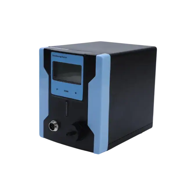 High-quality desoldering station with digital display and adjustable temperature control for precise solder removal. Ideal for electronics repair and maintenance.