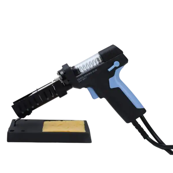 High-quality desoldering station with ergonomic design and adjustable temperature control for efficient electronic component removal. Ideal for circuit board maintenance and soldering tasks.