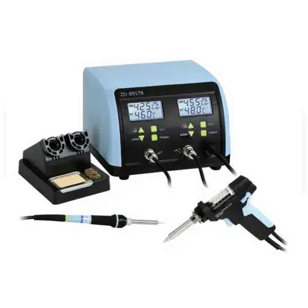 High-Precision 2-in-1 Soldering and Rework Station for Electronics Repair.