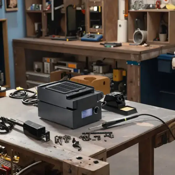 High-quality 3 in 1 soldering station with adjustable temperature control, hot air rework, and soldering iron for precise electronic assembly and repair.