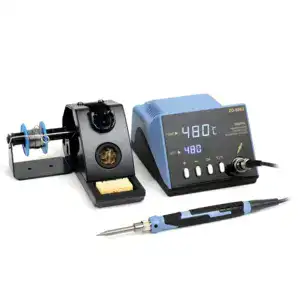 High-precision soldering station with digital display and adjustable temperature for electronics repair and assembly.