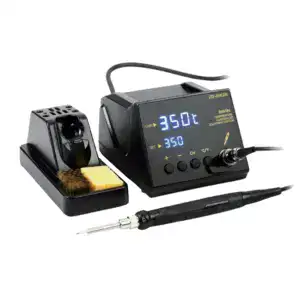 High-precision professional soldering iron station with digital display and adjustable temperature for electronics repair and soldering tasks.