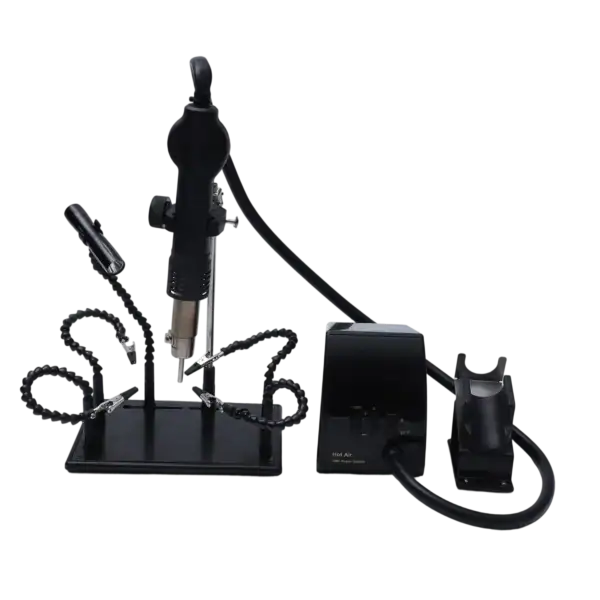 High-precision soldering station with adjustable temperature and ergonomic design, ideal for electronics repair and DIY projects.