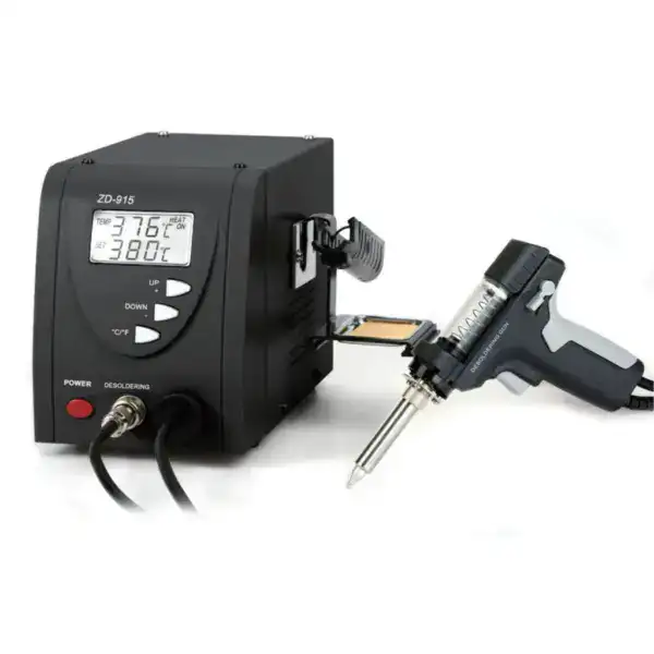 High-precision ZD-915 desoldering station with digital display and adjustable temperature control for efficient electronic component removal.