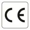 CE mark certification symbol for product compliance and safety standards.