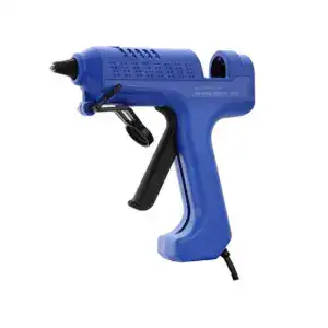 High-quality blue glue gun for crafts and DIY projects, featuring a comfortable handle and precise nozzle for easy application of hot melt glue. Perfect for home, office, and workshop use.