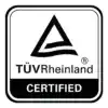 TÜV Rheinland certification logo for quality assurance and safety standards.