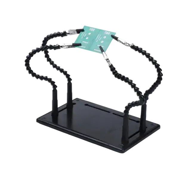 High-quality soldering helping hands for electronics repair and assembly, featuring adjustable flexible arms and a magnifier for precise work. Ideal for hobbyists and professionals.