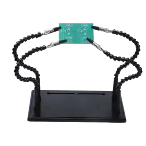 Soldering helping hands with flexible arms for precise electronic work, ideal for soldering, circuit assembly, and DIY electronics projects.