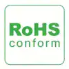 RoHS conform logo indicating compliance with European Restriction of Hazardous Substances directive.