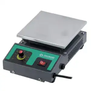 Preheating station with digital temperature control and flat heating surface for efficient plate warming. Ideal for food service, manufacturing, and laboratory applications.